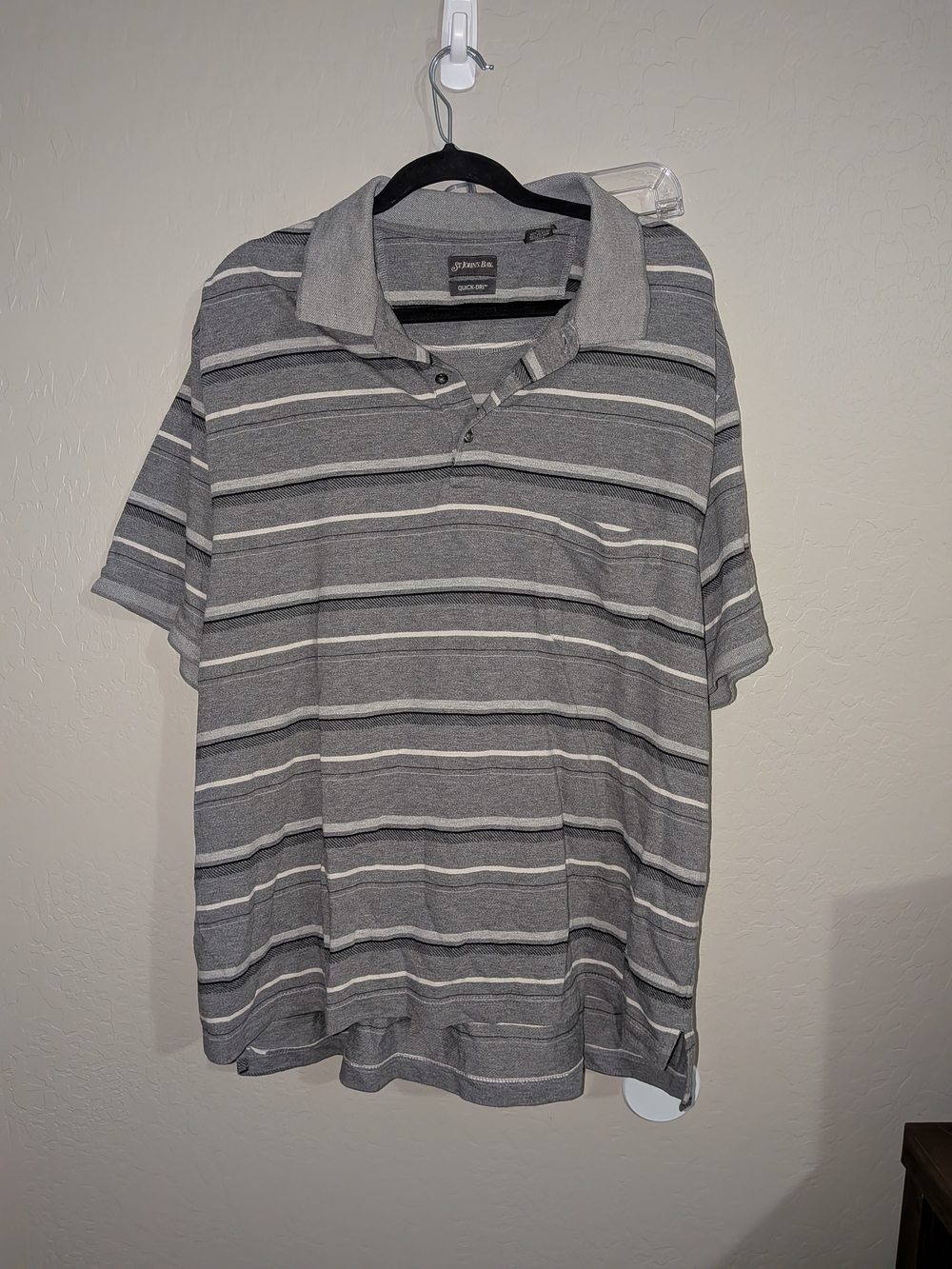 St. John's Bay Gray Striped Polo
